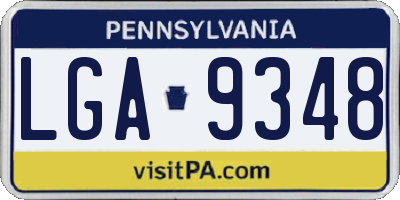 PA license plate LGA9348