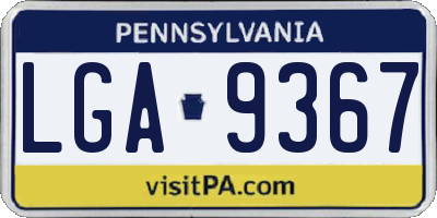 PA license plate LGA9367
