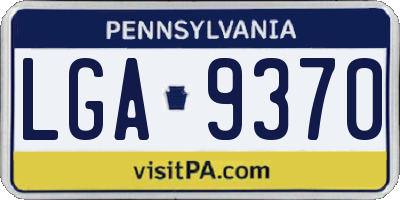 PA license plate LGA9370