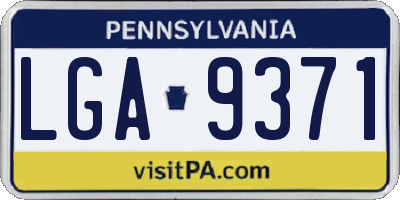 PA license plate LGA9371
