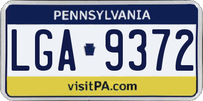 PA license plate LGA9372