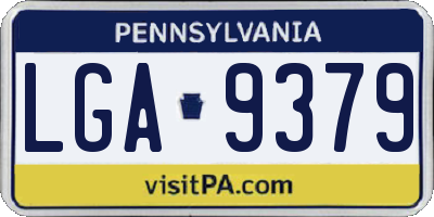 PA license plate LGA9379