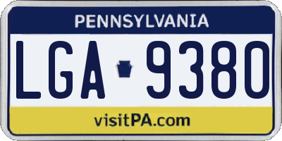 PA license plate LGA9380