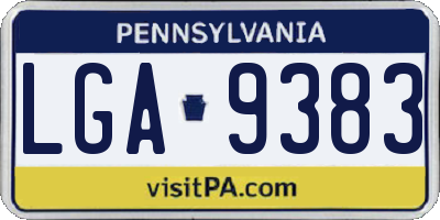 PA license plate LGA9383