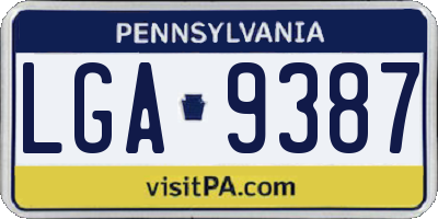 PA license plate LGA9387