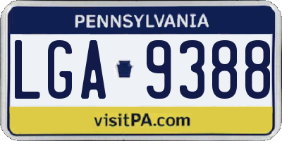 PA license plate LGA9388