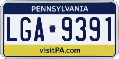 PA license plate LGA9391