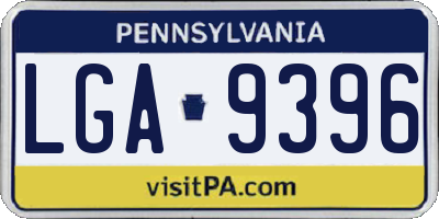 PA license plate LGA9396