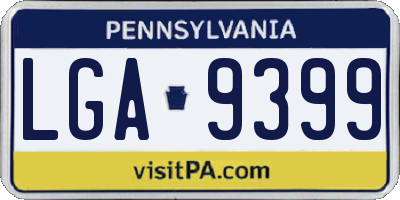 PA license plate LGA9399
