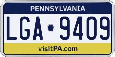 PA license plate LGA9409