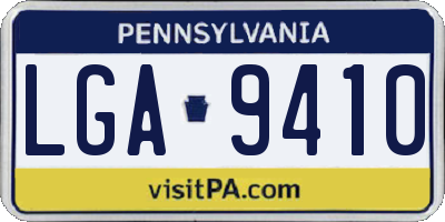 PA license plate LGA9410