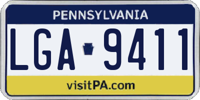 PA license plate LGA9411