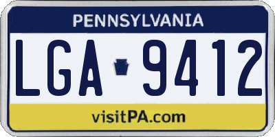PA license plate LGA9412