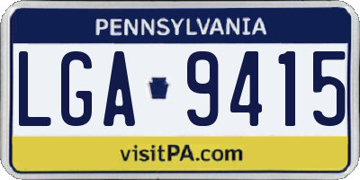 PA license plate LGA9415