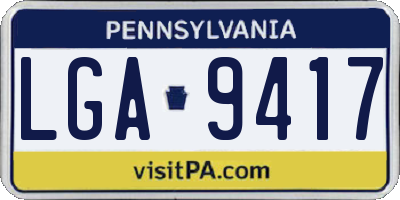 PA license plate LGA9417