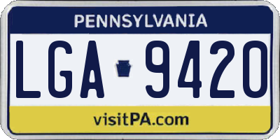 PA license plate LGA9420