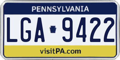 PA license plate LGA9422