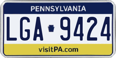 PA license plate LGA9424