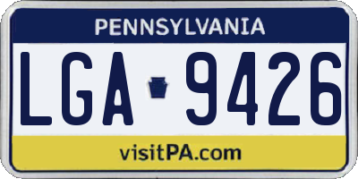 PA license plate LGA9426