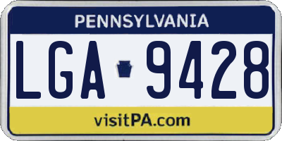 PA license plate LGA9428