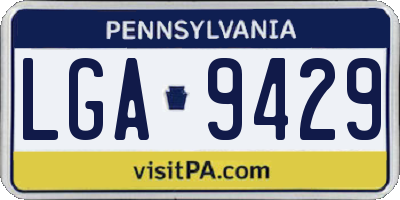 PA license plate LGA9429