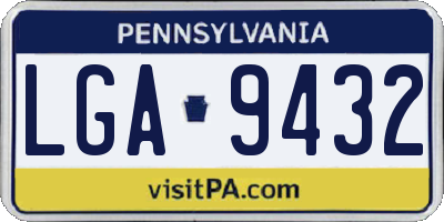 PA license plate LGA9432