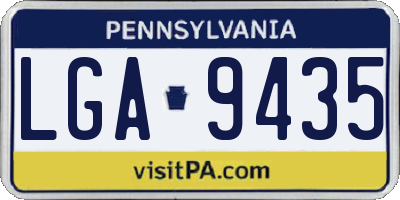 PA license plate LGA9435