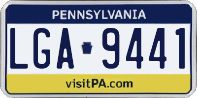 PA license plate LGA9441