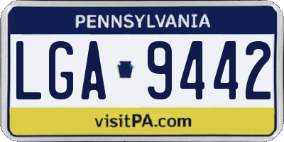 PA license plate LGA9442