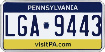 PA license plate LGA9443