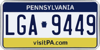 PA license plate LGA9449