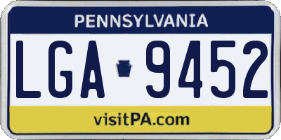 PA license plate LGA9452