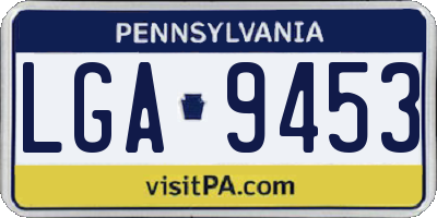 PA license plate LGA9453