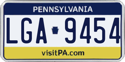PA license plate LGA9454