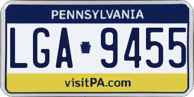 PA license plate LGA9455