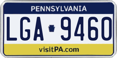 PA license plate LGA9460