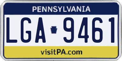 PA license plate LGA9461