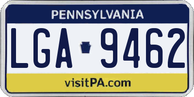 PA license plate LGA9462