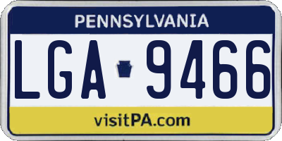 PA license plate LGA9466