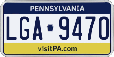 PA license plate LGA9470