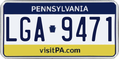 PA license plate LGA9471