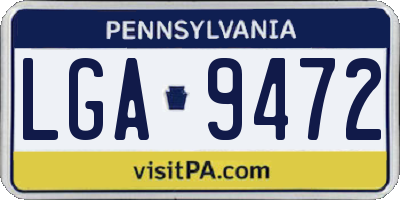PA license plate LGA9472