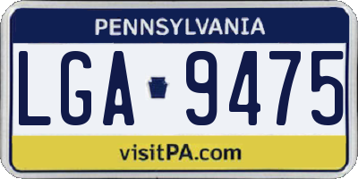PA license plate LGA9475