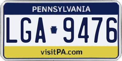 PA license plate LGA9476