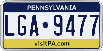 PA license plate LGA9477