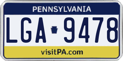 PA license plate LGA9478