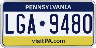 PA license plate LGA9480