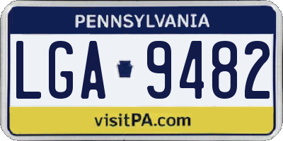 PA license plate LGA9482