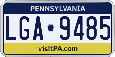 PA license plate LGA9485