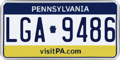 PA license plate LGA9486